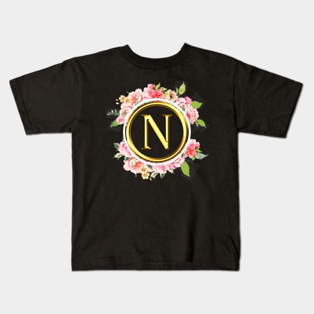 Letter N Shirt Alphabet Letter N Different Colors Kids T-Shirt by EmmaShirt